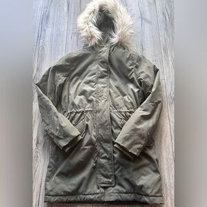 Abercrombie & Fitch Women's Ultra Parka Jacket faux fur-lined hood Size Medium
